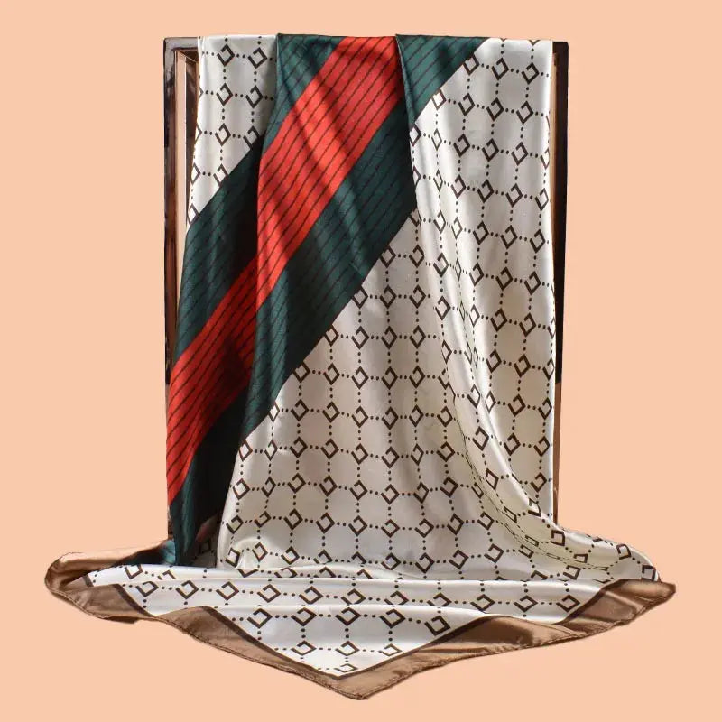 Womens Satin Square Scarf 90x90 Inch Beach Accessory Multiuse Headscarf Hair Towel For Summer Fashion