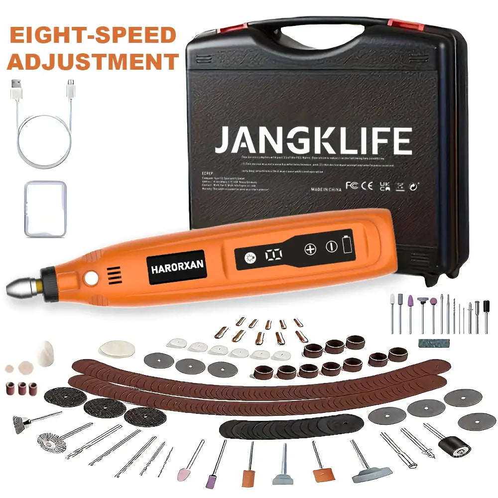 JANGKLIFE USB Cordless Rotary Tool Kit Engraving Pen For Jewelry Metal Glass DIY Mini Wireless Drill