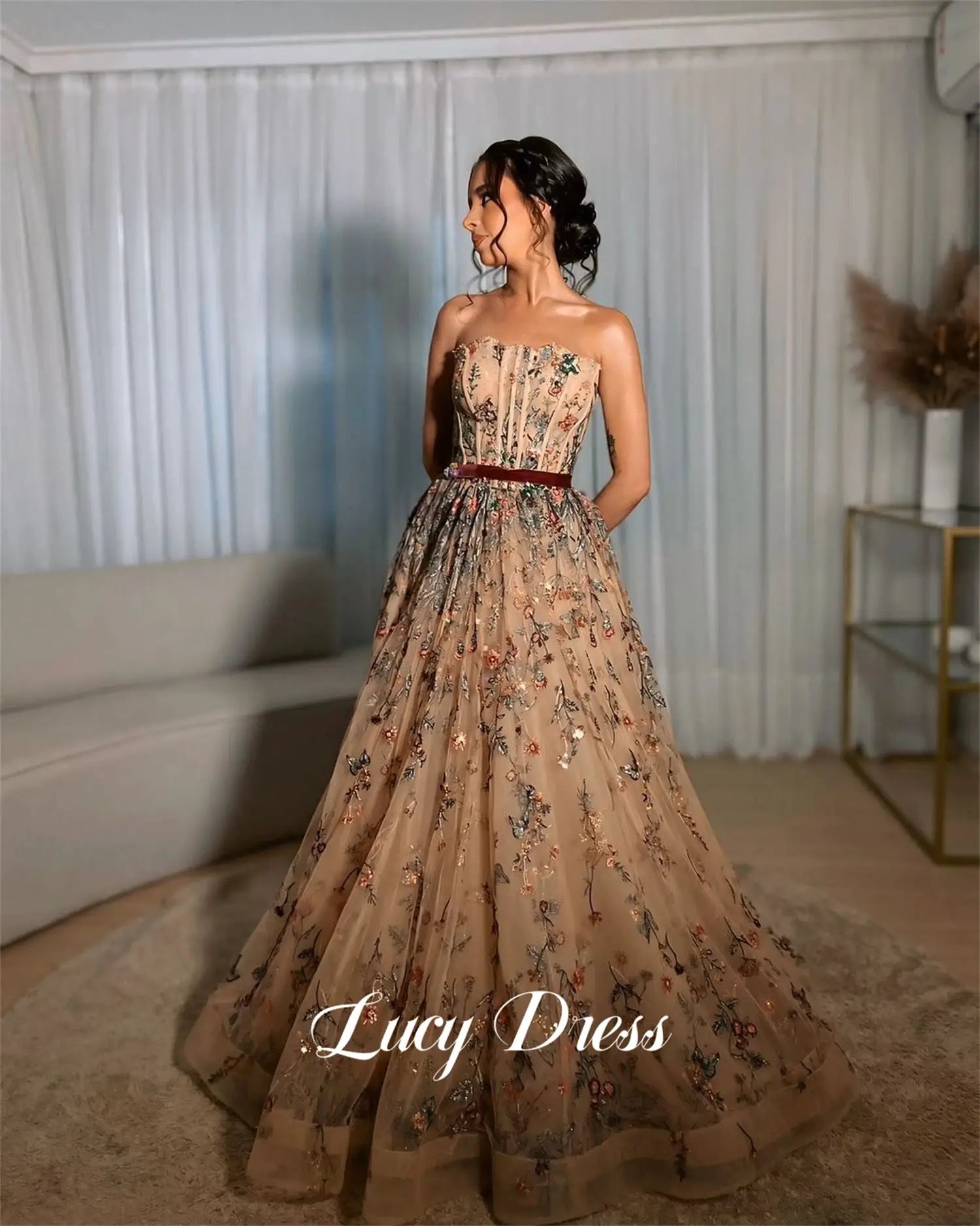 Lucy Customized Evening Dress A Line Gown for Special Occasions