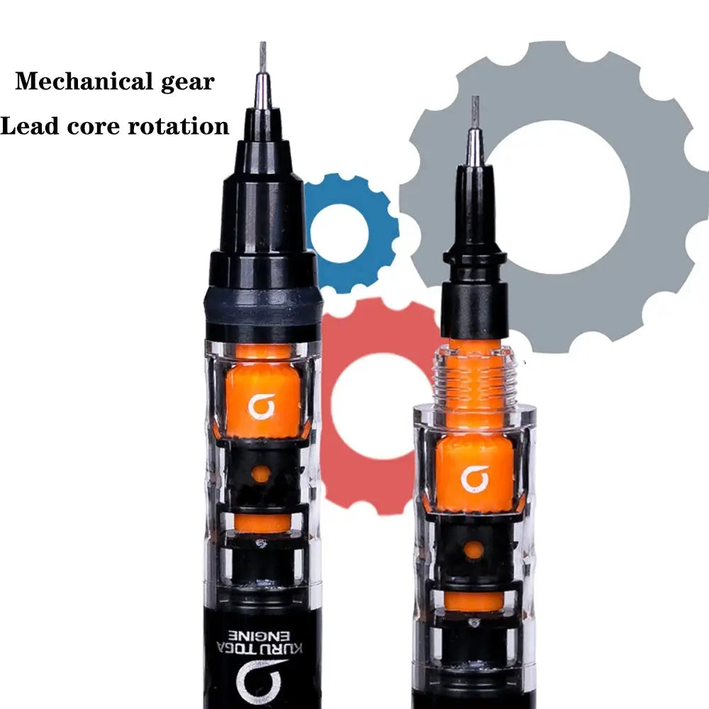 2 UNI Kurutoga M5-452 mechanical pencils, orange grip, 0.5mm lead