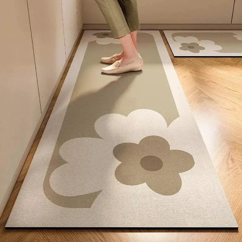 Simples Market Japanese-Style diatomite kitchen floor mat runner with soft feel, super-absorbent, anti-slip