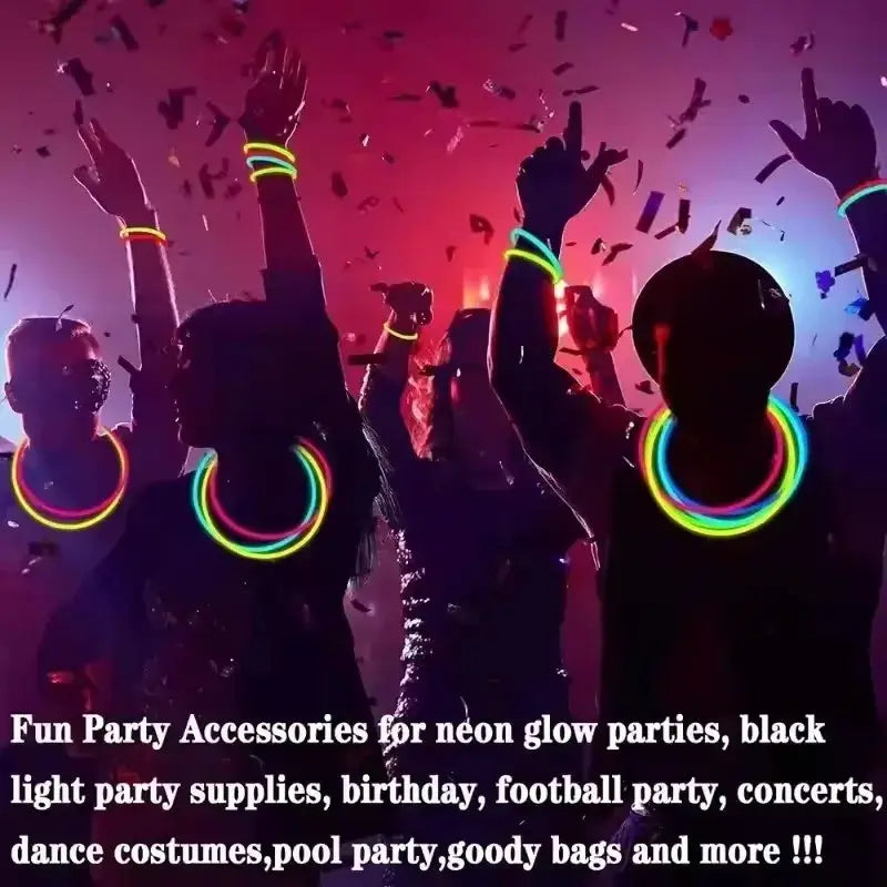 50 and 100 PCS Fluorescent Glow Sticks Multicolor Bendable Lights for Bracelets and Party Decor