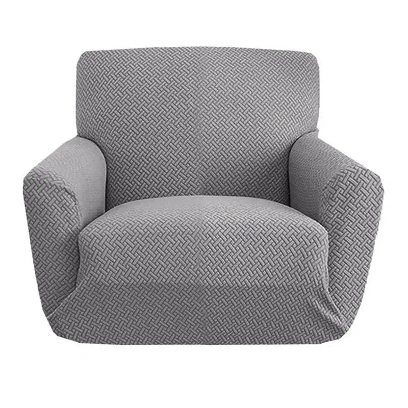 Jacquard polyester armchair sofa cover with gray geometric pattern, Simples Market 1PC