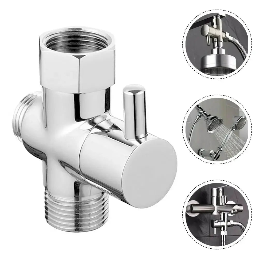 Simples Market chrome 3-way shower diverter valve with G1/2in fittings