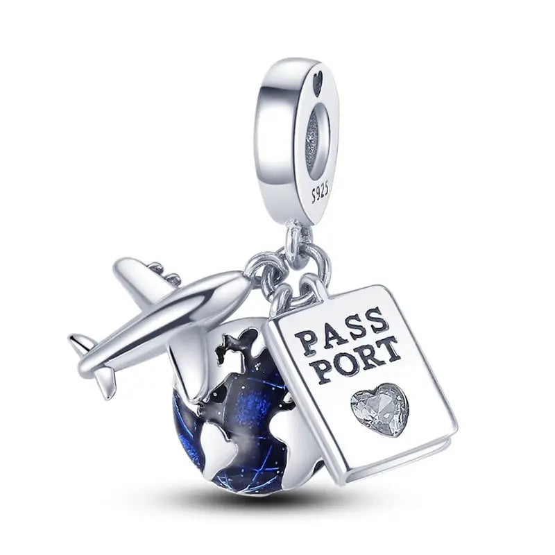 925 Silver Charms Beads for Pandora Style Bracelets Women Animal Charms in Blue Red Green Pink Yellow Gift