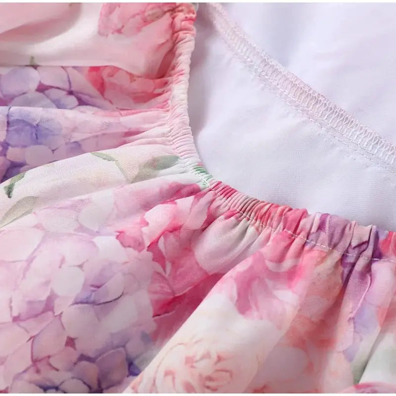 Floral Printed Backless Mini Dress Sleeveless A Line Party Clubwear