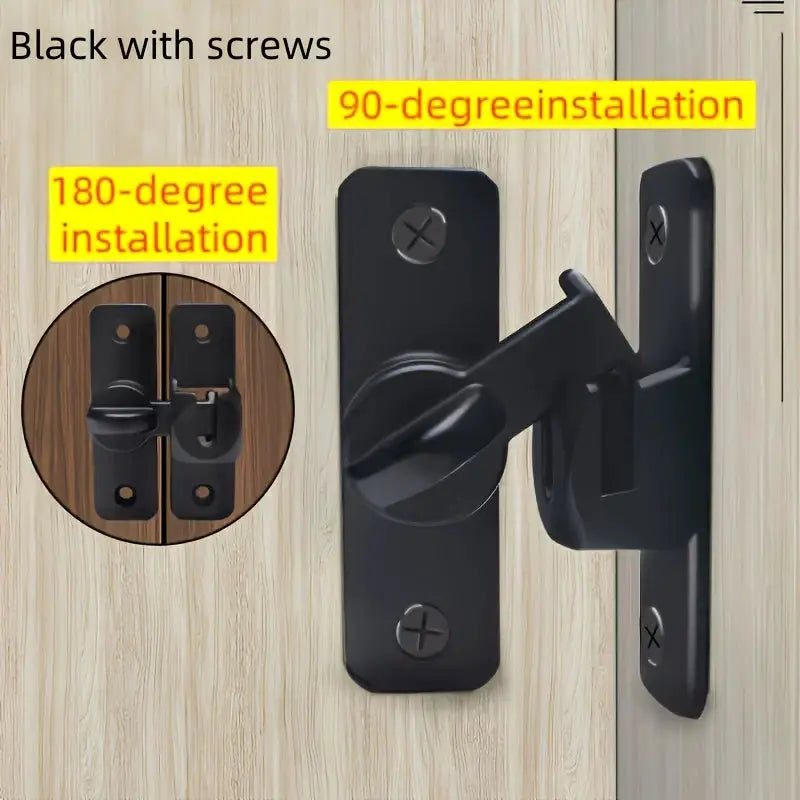 Simples Market Anti-Theft door lock, black heavy-duty with 90°/180° adjustable sliding pin and keyless entry