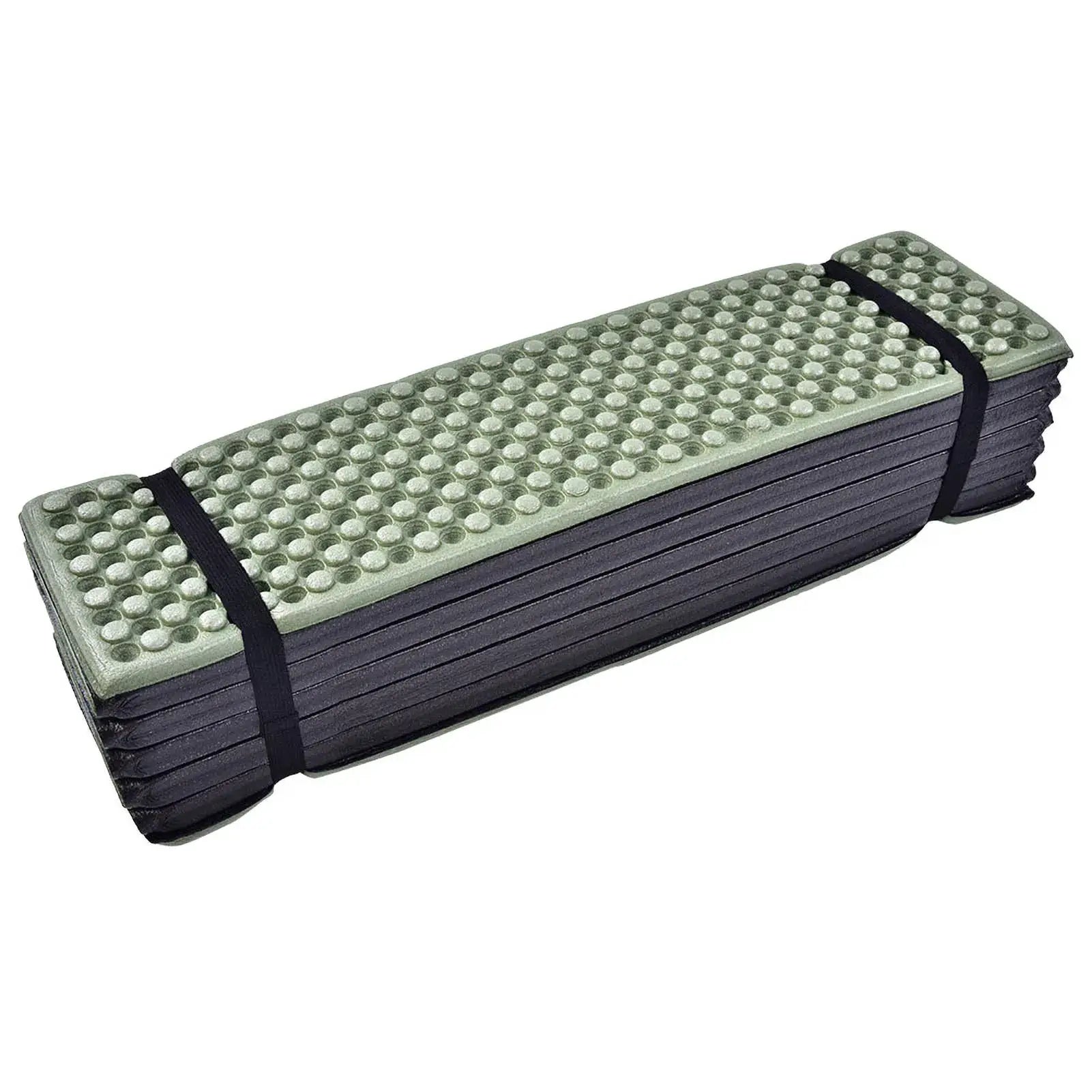 Outdoor sleeping pad by Simples Market, ultralight inflatable camping mat with green bubble-top surface.