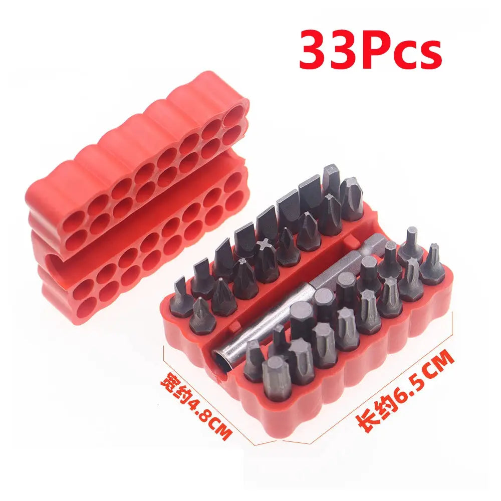 ZOMASOU 33 Piece Magnetic Security Screwdriver Bit Set 1 Quarter Inch Shank Includes Torx Hex Spanner Tri Wing Bits