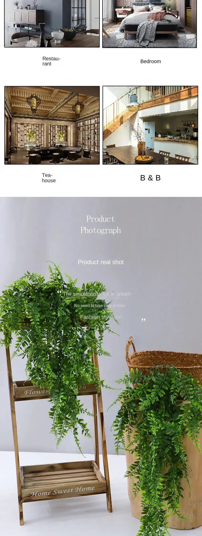 90cm artificial ivy garland by Simples Market, green plastic hanging plant for home décor
