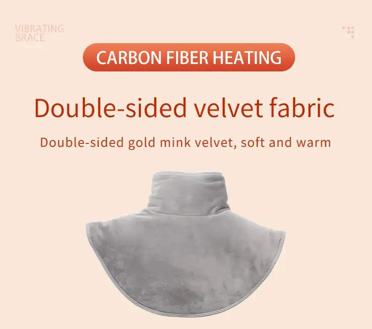 Electric neck and shoulder heating wrap in gray double-sided velvet fabric