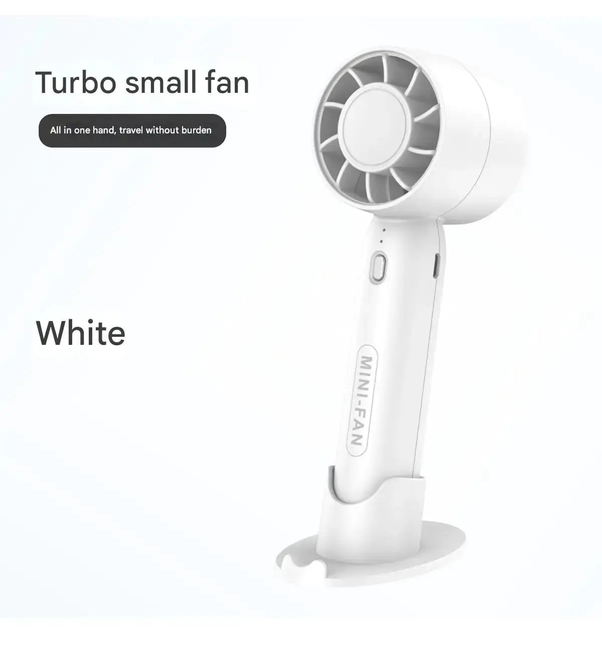 Turbo Handheld USB Rechargeable Mini Portable Fan With Desktop Stand For Outdoor Use And Long Lasting Battery