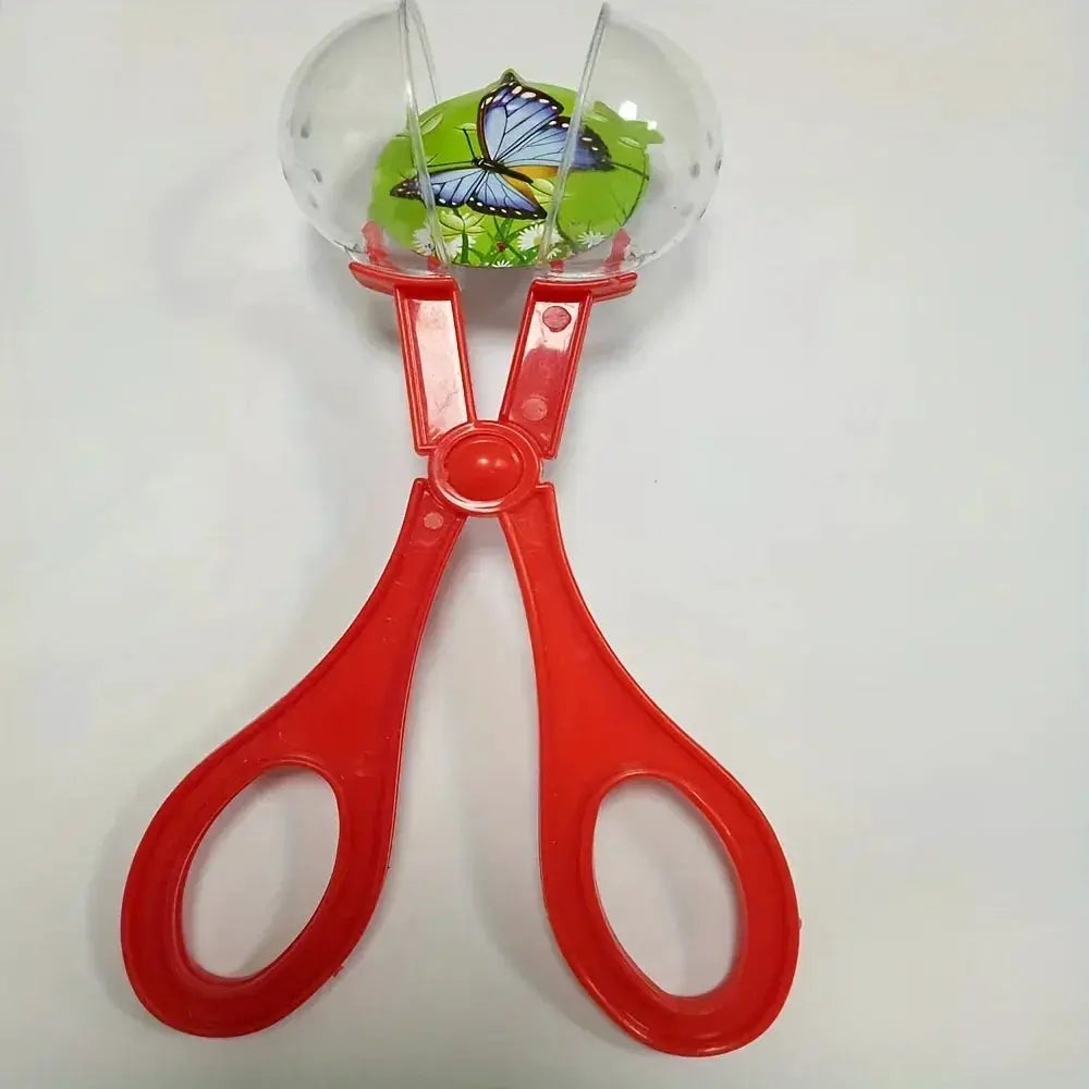 Color Bubble Large Bead Clip red plastic scissors-style insect catching tool