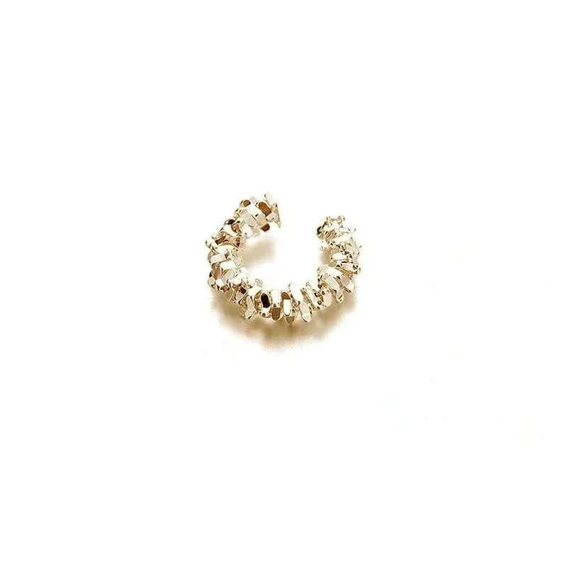 Gold-tone irregular star ear cuff clip earring for women, fashion jewelry, 1 piece