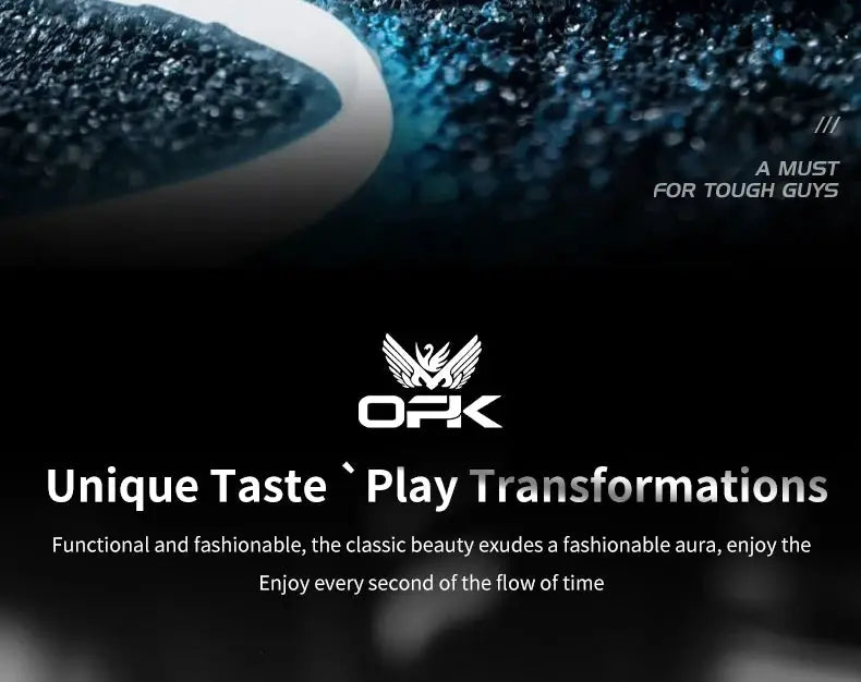 OPK men's watch banner; white logo on black background with the slogan Unique Taste Play Transformations.