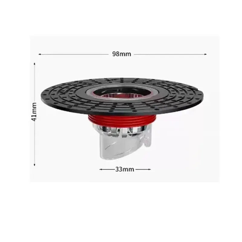 Floor drain core shower strainer cover by Simples Market, ABS plastic with black top and red gasket
