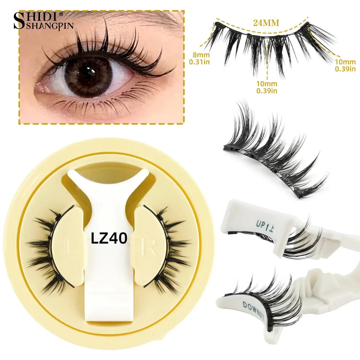 Magnetic Eyelashes Half Pair Handmade 3D Mink Reusable False Eyelashes Set Natural Long Look With Tweezers Tool