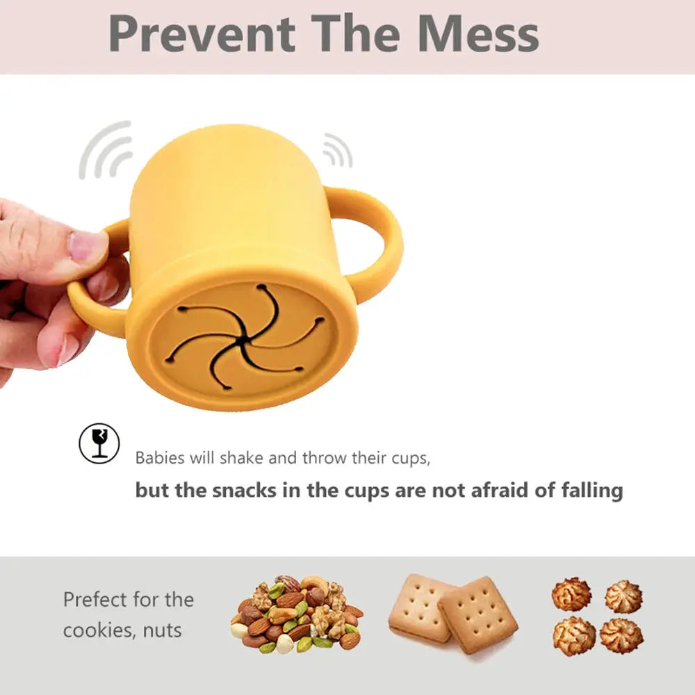 Silicone Baby Straw Cup With Handles And Lids Cute Training Sippy Cup For Toddlers Reusable Feeding Snack Cup