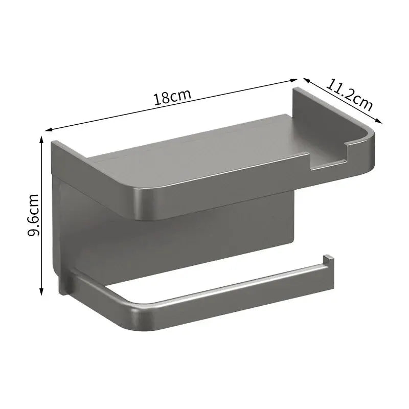 Plastic Wall Mounted Storage Rack Toilet Paper Holder Kitchen Towel And Phone Organizer For Bathroom