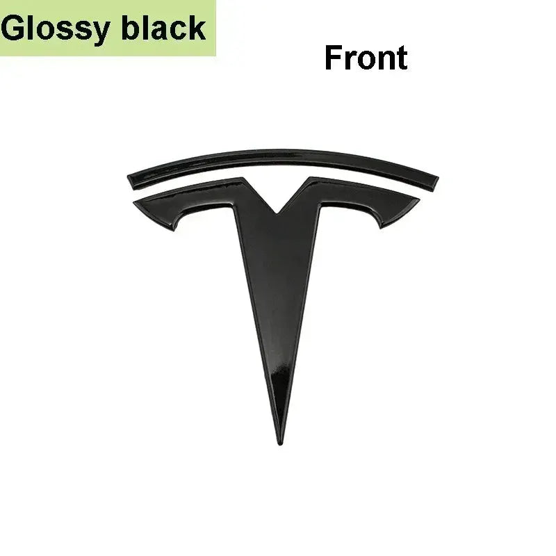 Tesla Model Y Front Hood Logo Emblem Zinc Alloy Car Badge Carbon Fiber