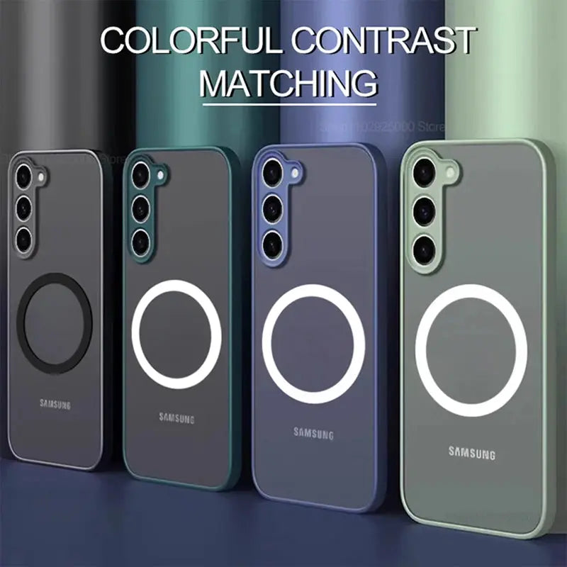 4 Simples Market armor matte magnetic cases for Samsung Galaxy S26/S25/S24/S23 Ultra Plus with frosted finish