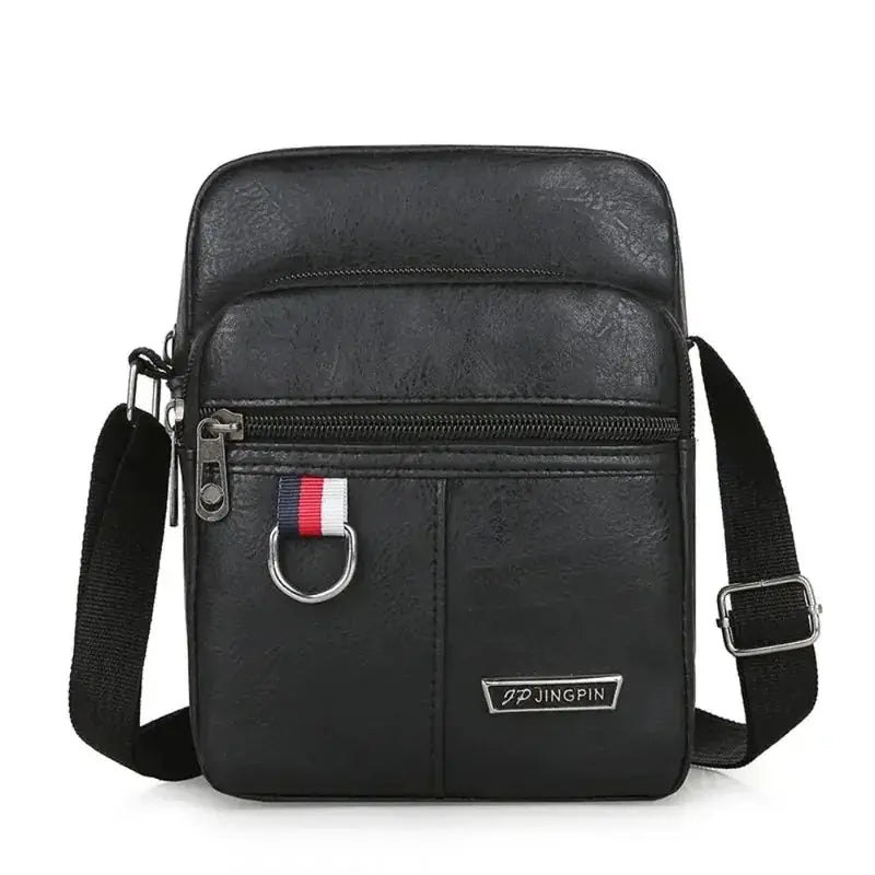Aurora PU Leather Crossbody Bag For Men Large Capacity Casual Solid Color Shoulder Bag