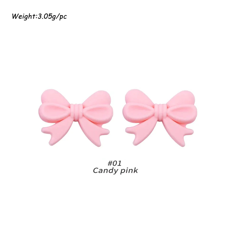 10Pcs Crown Bowknot Silicone Beads For Jewelry Making Diy Necklace Keychain Bracelet Craft Supplies