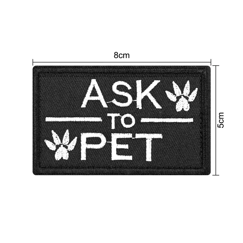 One Piece Embroidered Service Dog Patch For Vests And Harnesses Removable Patch For Dogs And Cats