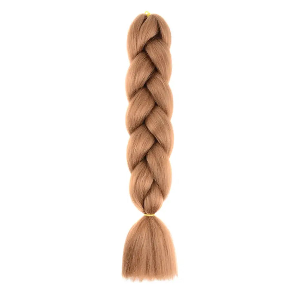 24-inch jumbo braiding hair extension in Afro ombre brown, synthetic