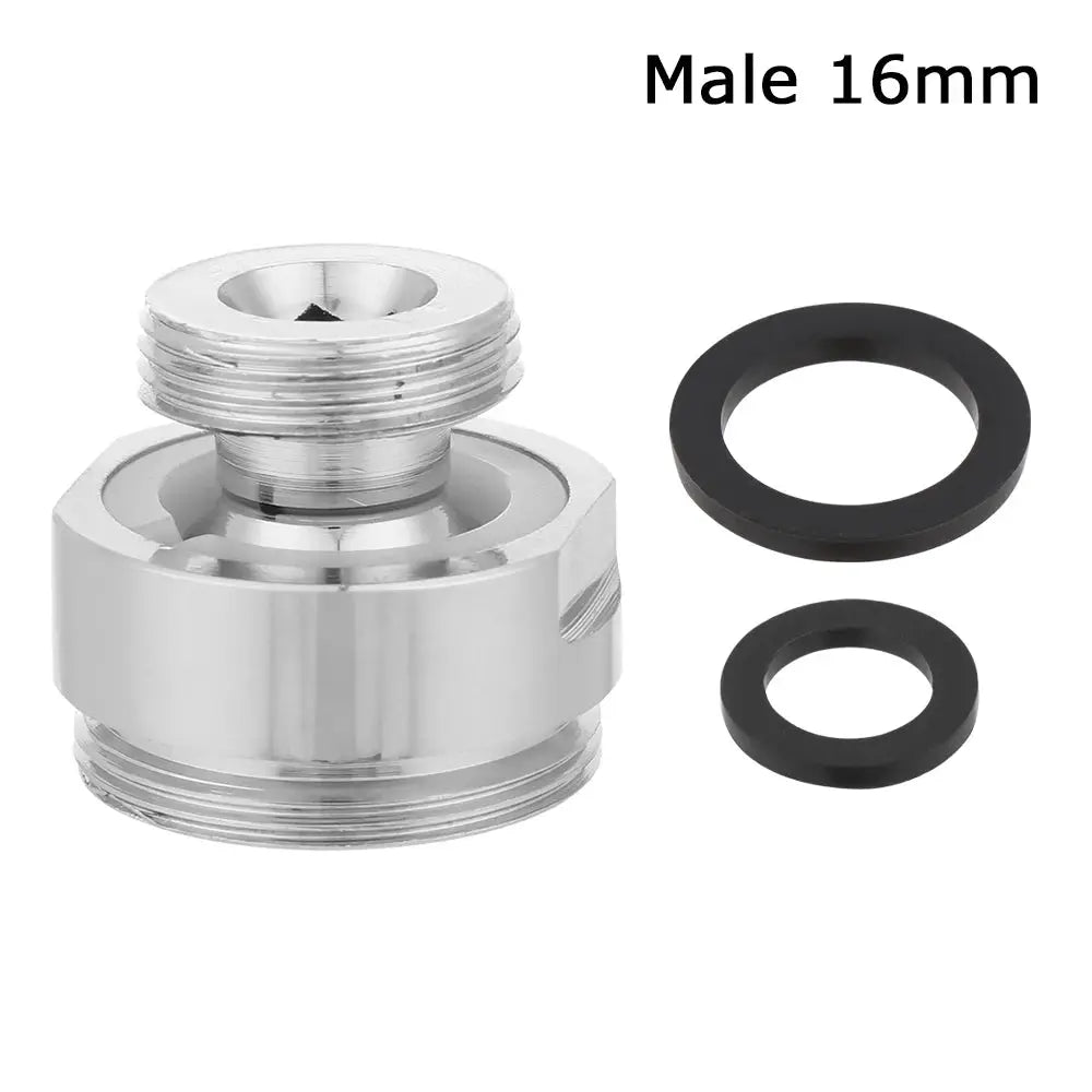 Simples Market swivel aerator adapter, chrome 360-degree adjustable faucet fitting with 2 rubber washers, 22mm male