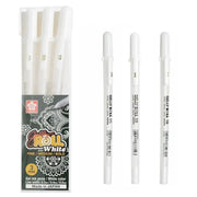 Sakura Gelly Roll white gel pen set of 3 for journaling and art; assorted tips Fine, Medium, Bold