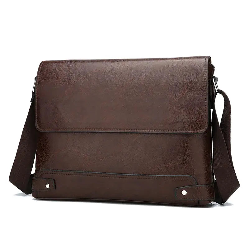 Shoulder bag, men's brown leather crossbody with large capacity by Simples Market