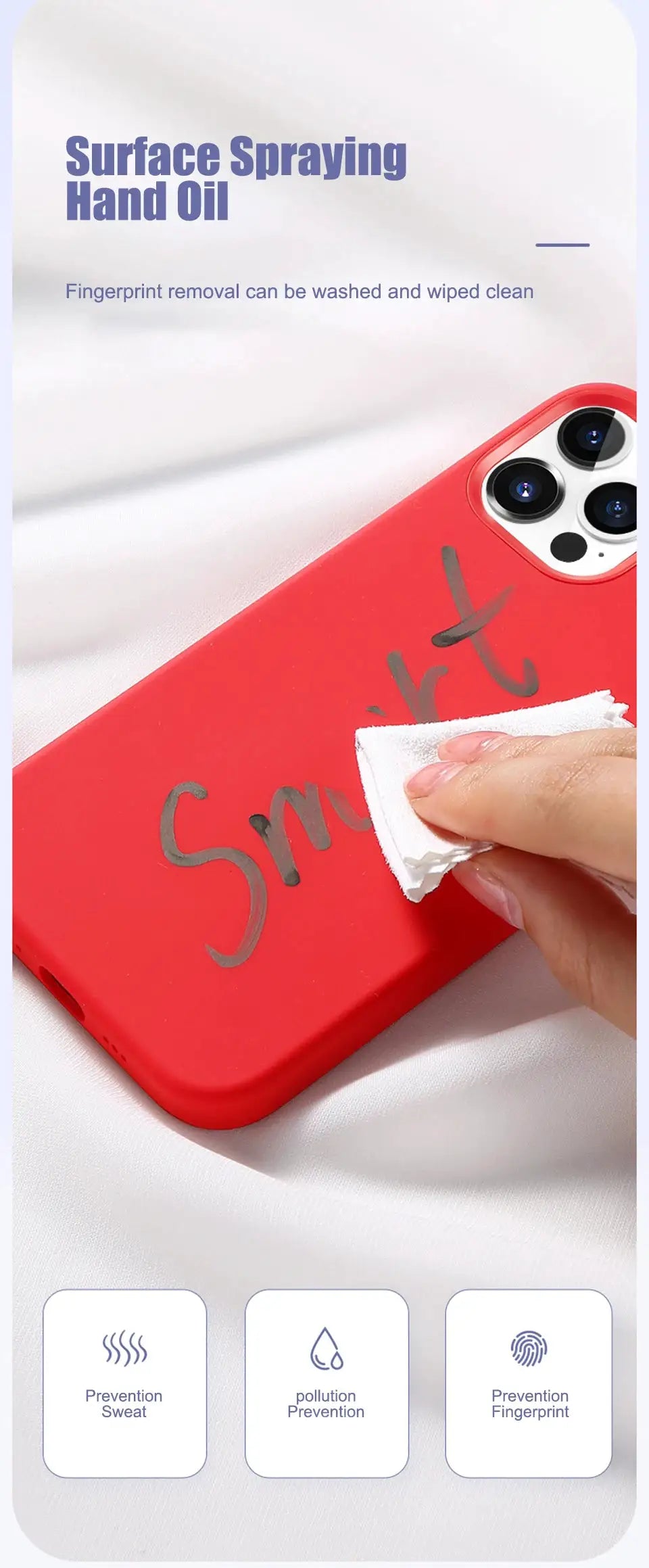 Simples Market red liquid silicone iPhone case for Apple Pro Max models with triple-camera cutout
