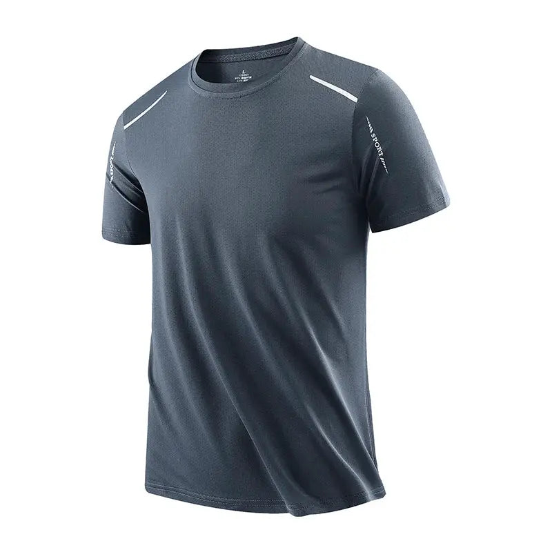 CHRLCK Mens Quick Dry Running Tee Breathable Soft Elastic Outdoor Sports Shirt For Hiking Fishing Summer