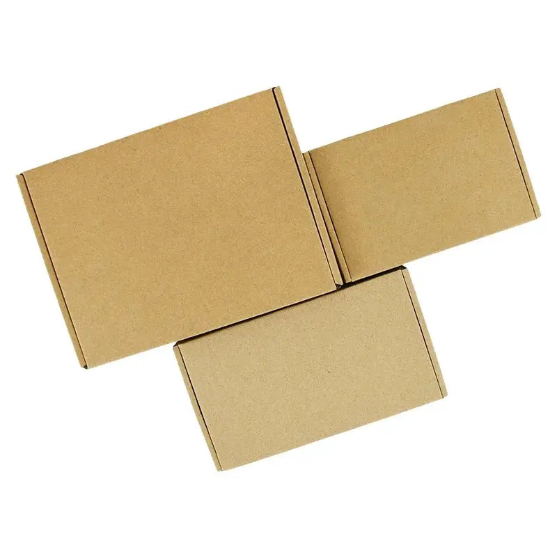 3-piece brown kraft paper gift box set in multiple sizes for gifts and wedding favors