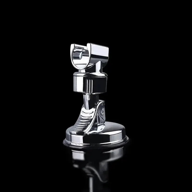 Chrome adjustable shower rack suction-cup lotus canopy bracket for handheld shower head with fixed base