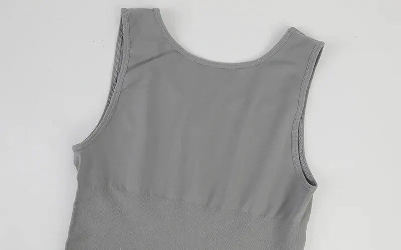 Simples Market men's gray sleeveless compression shirt with tummy-control shapewear