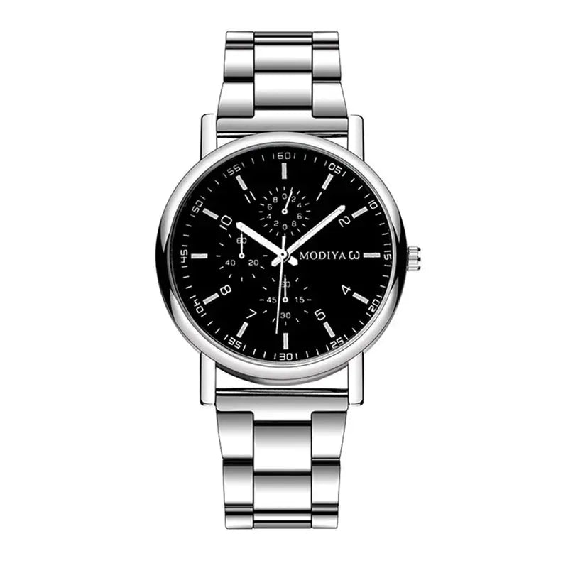 Yo Men's Quartz Wristwatch Casual Silver Alloy Band Timepiece For Everyday Wear With Arabic Numeral Markers