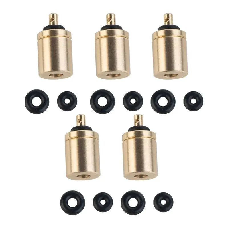 Brass camping stove gas tank adapter kit with spare O-rings, 5 pcs
