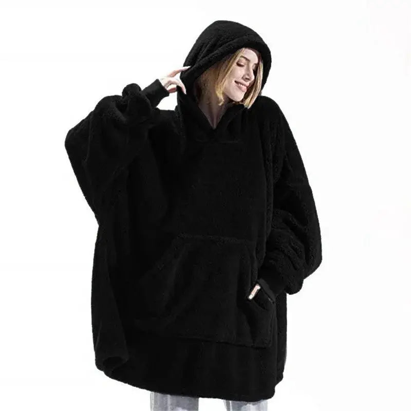 CozyNest Women Thick Fleece Hooded Jacket Ultra Warm Pullover With Double Fleece For Home And Outdoors