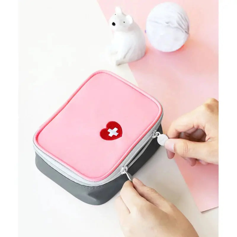 Mini Home First Aid Kit And Portable Tablet Storage Organizer With Large Capacity And Multiple Compartments