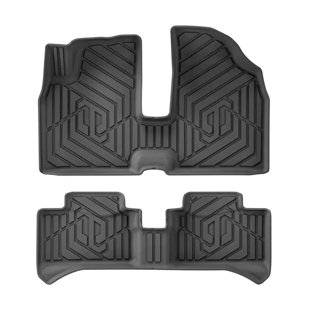 Sambee left-drive car floor mats and trunk pad for Leapmotor T03 EV (2024–2026), black TPE 3D foot mats, 2-piece set