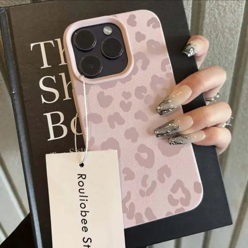 AuroraGuard Leopard Print Lichee Textured TPU Case For iPhone 11 To 16 Pro Max XR XS Lightweight Minimalist Protection