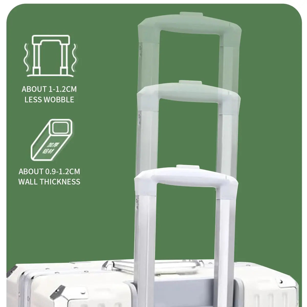 Trolley Luggage Aluminum Frame Rolling Suitcase Durable Carry On With USB Charging And 360 Degree Spinner Wheels