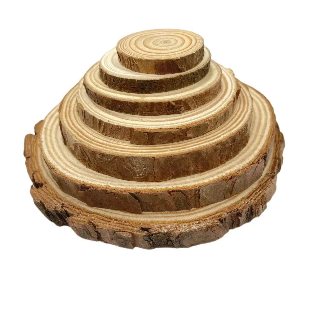 Natural Pine Wood Slices Round Discs Bark Edge 1 Pack Unfinished For DIY Crafts Wedding Decor Painting 3 To 12 Cm