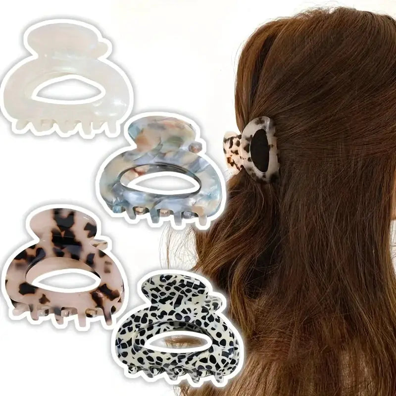 Elegance Hair Small Oval Claw Clip Acetate Secure Grip For Women Elegant Sophisticated Style