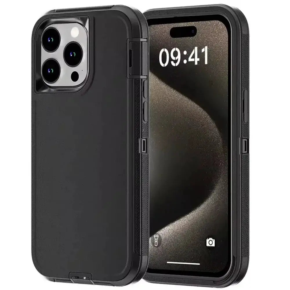 Phone case Simples Market premium 3-in-1 heavy-duty anti-drop, black, iPhone-compatible