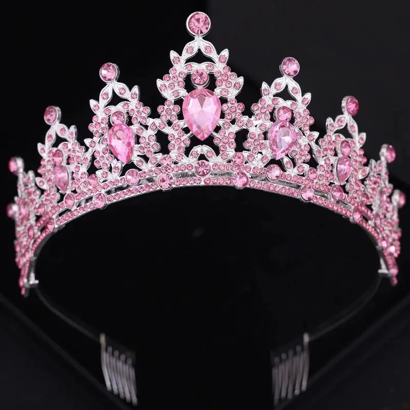 Crystal Wedding Tiara For Bride Silver Color Bridal Crown Diadem Veil Tiaras Hair Accessories Head Jewelry