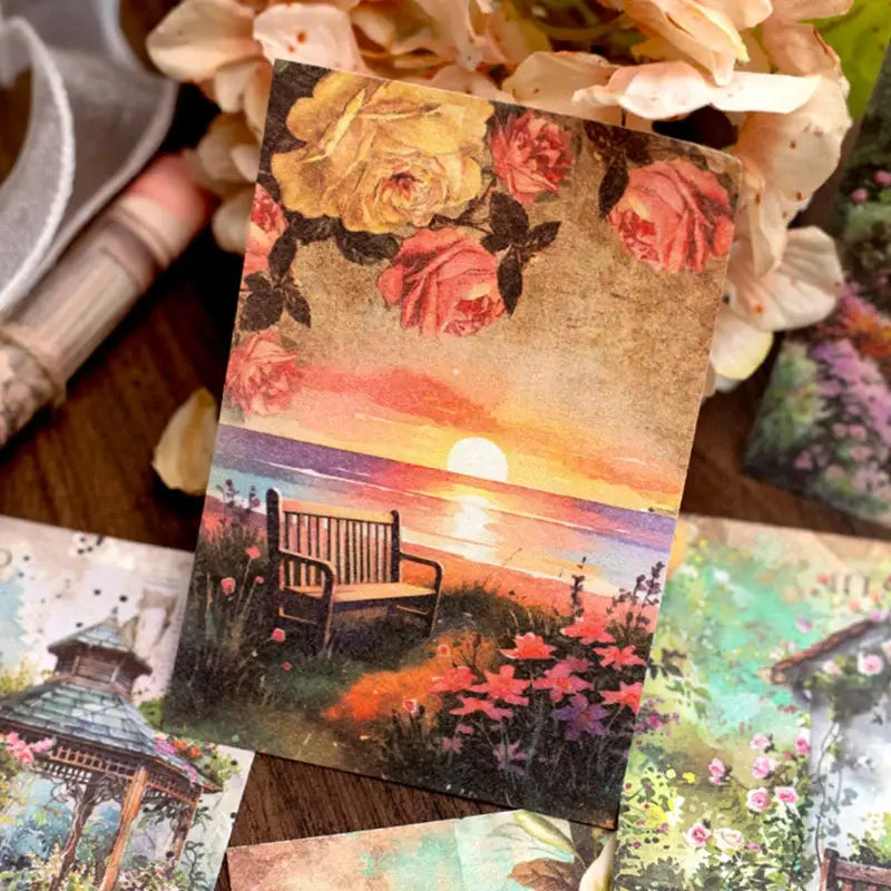 Mr Paper Garden Whisper Series Material Book 4 Styles 100 Pcs Bottoming Paper For Scrapbooking And Journaling