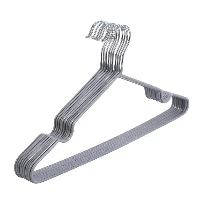 Simples Market multi-functional anti-slip metal hanger set, gray, space-saving wardrobe organizers.